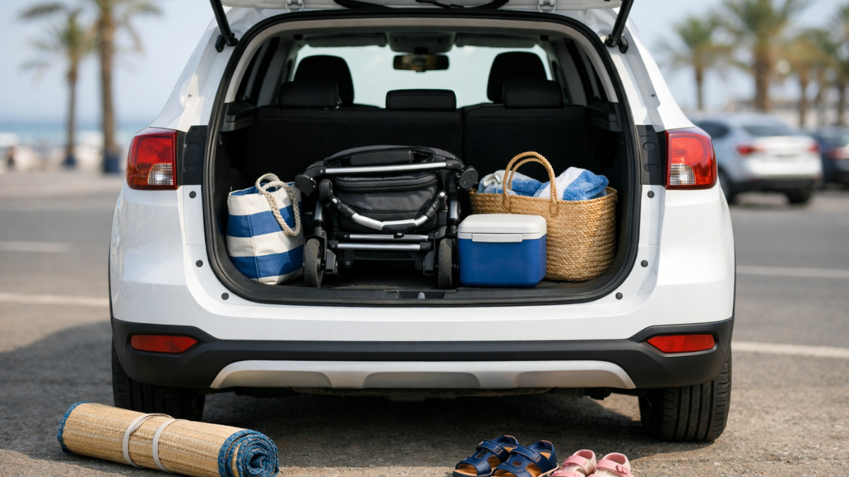 Agadir With Kids: Best Car Setup for Car Seats + Stroller + Beach Bags